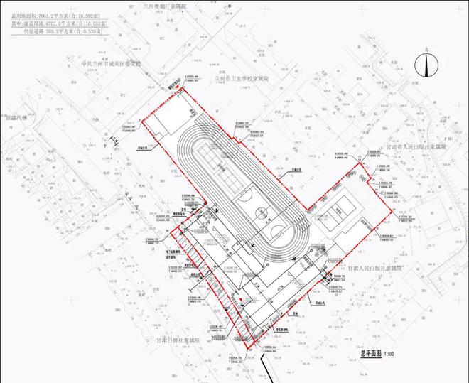 兰州十九中南校区项目建筑工程设计方案总平面图公示(图2)